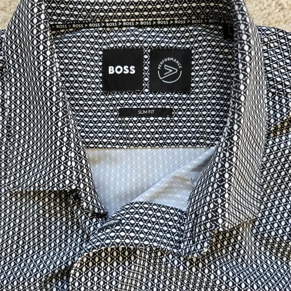 Hugo Boss Men's Geometric Pattern Shirt - Picture 2 of 3